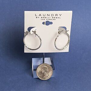 Twist Click-Top Hoop Earrings Silver Tone Minimalist